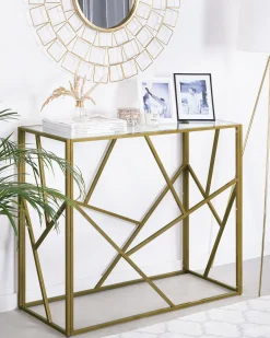 Store Beliani Konsolipoyta Lasitasolla Metalli Kulta Orland