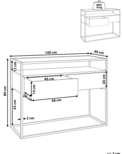 Clearance Beliani Konsolipoyta Lasitasolla 2 Laatikkoa Tumma Puu/Musta Mauk