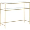 Pöydät<Beliani Konsolipoyta Lasitasolla Rauta Kulta Aline