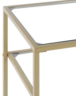Pöydät<Beliani Konsolipoyta Lasitasolla Rauta Kulta Aline