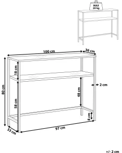 Pöydät<Beliani Konsolipoyta Lasitasolla Rauta Kulta Aline