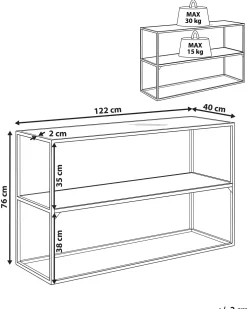 Shop Beliani Konsolipoyta Lasitasolla Tumma Puu/Musta Taos