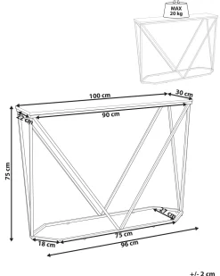 Hot Beliani Konsolipoyta Marmorikuvio Valkoinen/Kulta Hazen