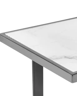 Sale Beliani Konsolipoyta Marmorikuvio Valkoinen/Hopea Plano