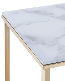 Discount Beliani Konsolipoyta Marmorikuvio Valkoinen/Kulta Royse