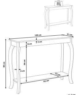Pöydät<Beliani Konsolipoyta Valkoinen Hartford