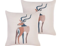 Tekstiilit<Beliani Koristetyyny Beige 45 X 45 Cm 2 Kpl Abal