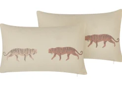 Tekstiilit<Beliani Koristetyyny Beige 30 X 50 Cm 2 Kpl Nierembergia