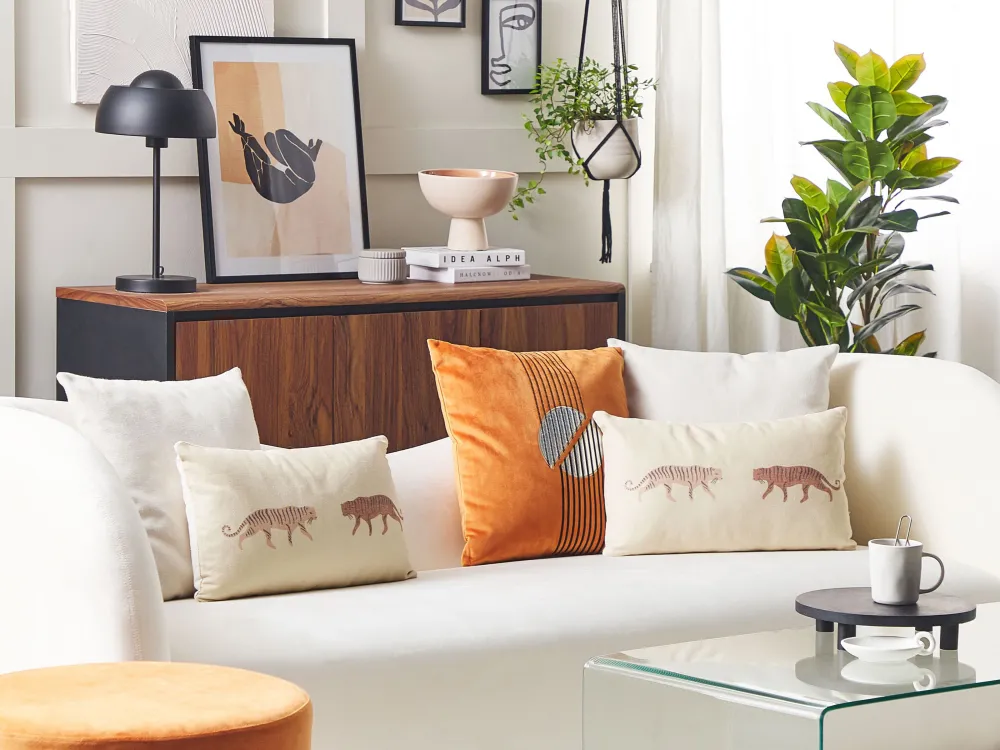 Tekstiilit<Beliani Koristetyyny Beige 30 X 50 Cm 2 Kpl Nierembergia