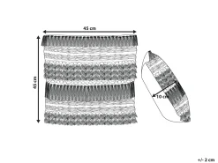 Discount Beliani Koristetyyny Beige Kirjailtu 45 X 45 Cm Villur