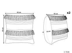 Tekstiilit<Beliani Koristetyyny Beige Kirjailtu 45 X 45 Cm 2 Kpl Villur