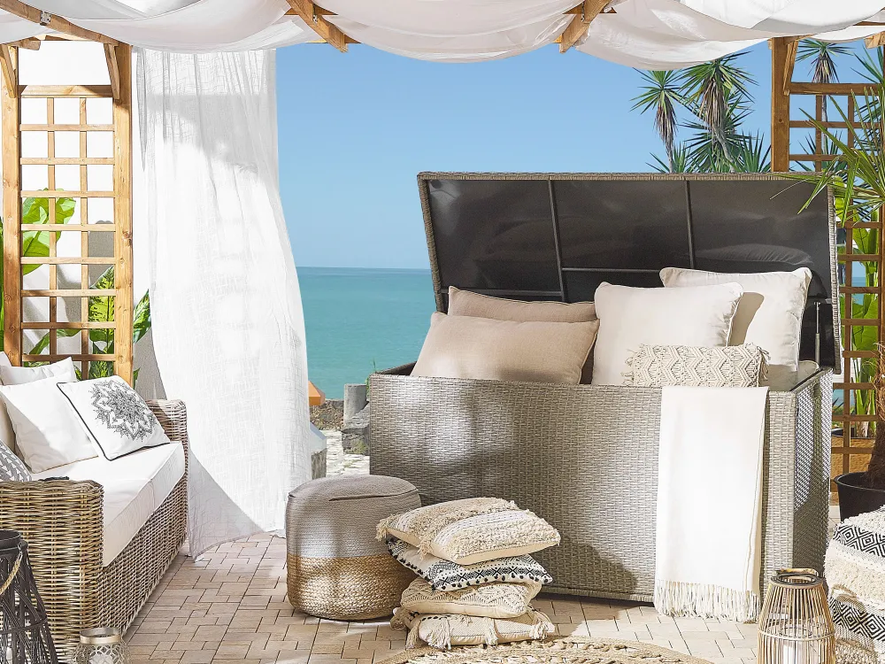 Tekstiilit<Beliani Koristetyyny Beige Kirjailtu 45 X 45 Cm 2 Kpl Villur