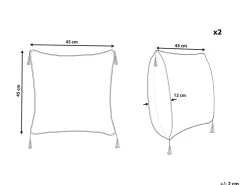 Cheap Beliani Koristetyyny Beige/Harmaa 45 X 45 Cm 2 Kpl Blechnum