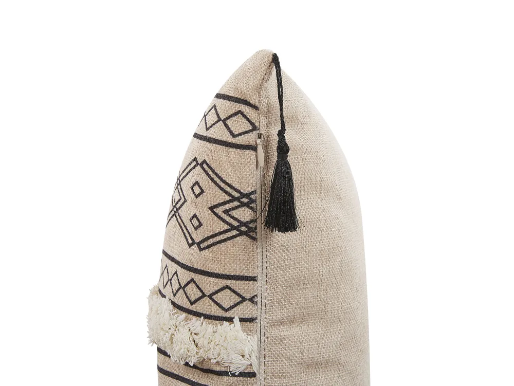 Store Beliani Koristetyyny Beige/Musta 30 X 50 Cm 2 Kpl Pulmonaria