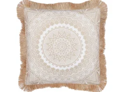 Sale Beliani Koristetyyny Beige/Valkoinen 45 X 45 Cm Agrimony
