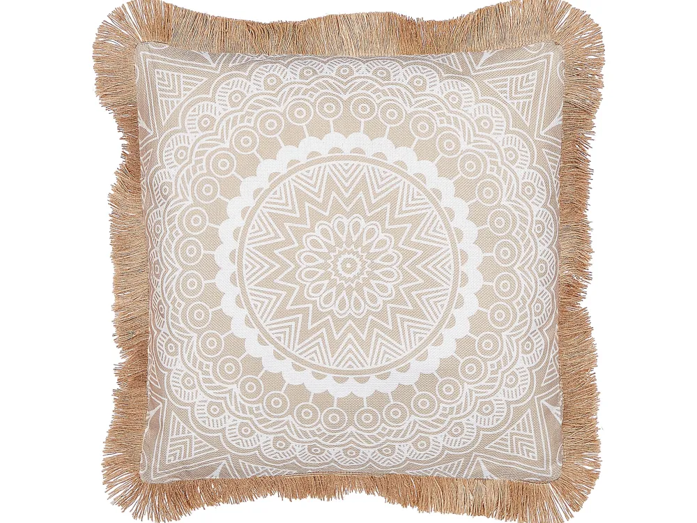 Sale Beliani Koristetyyny Beige/Valkoinen 45 X 45 Cm Agrimony
