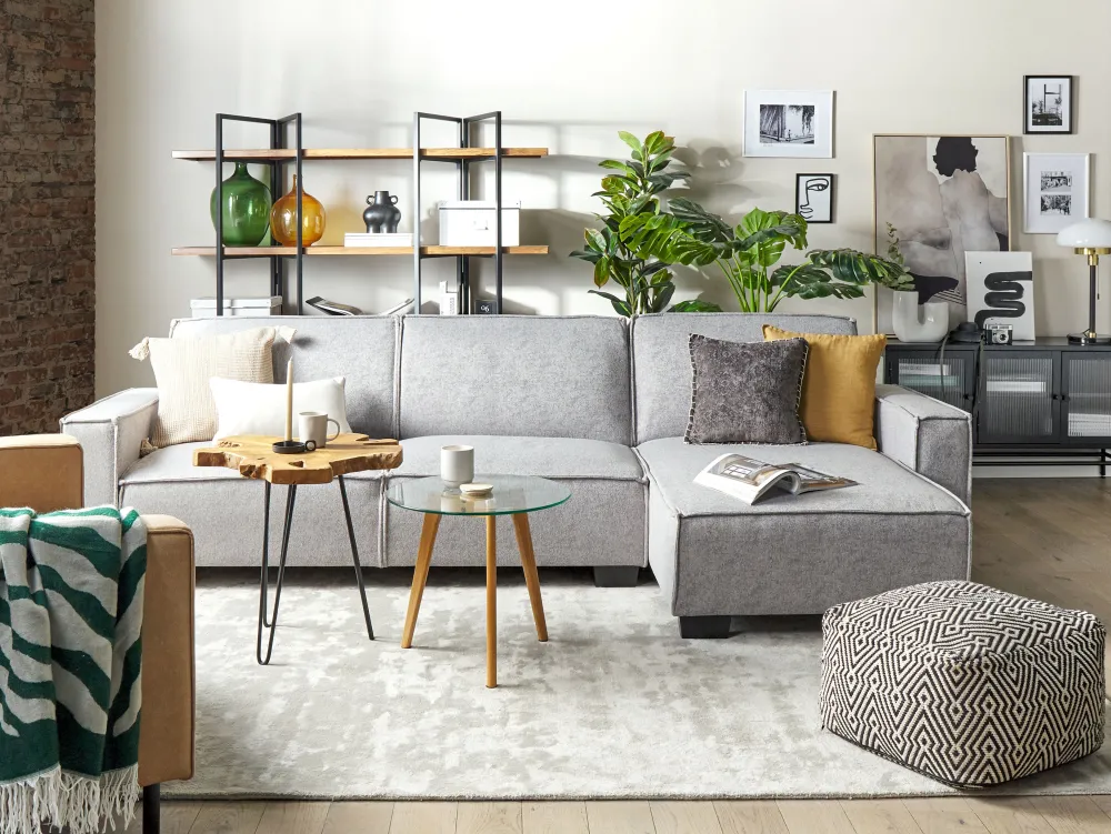 Hot Beliani Koristetyyny Harmaa Kohokuvioitu 45 X 45 Cm Melur