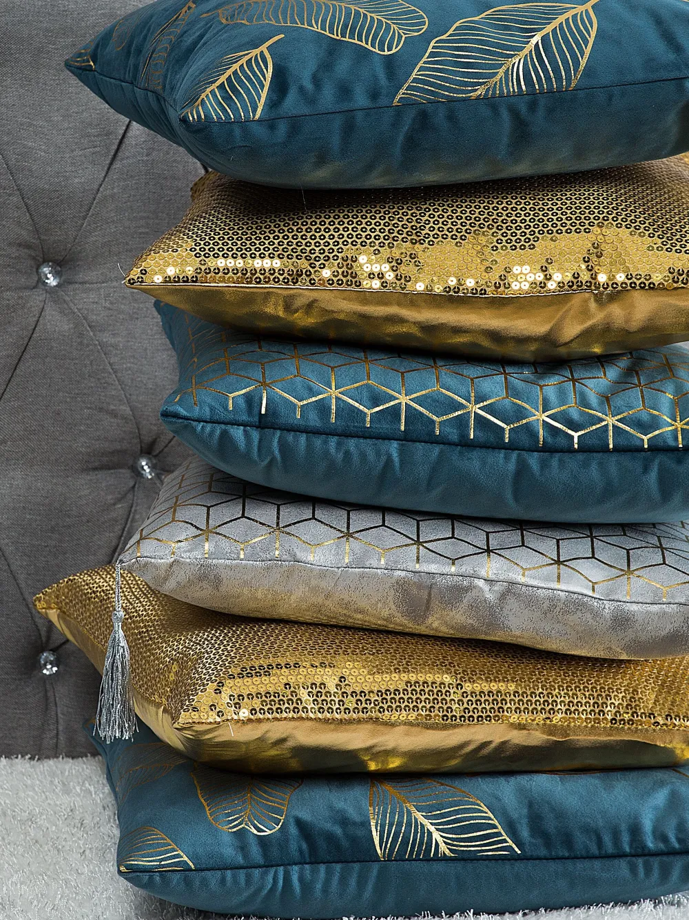 Tekstiilit<Beliani Koristetyyny Hopea 45 X 45 Cm 2 Kpl Camellia