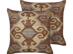 Discount Beliani Koristetyyny Juutti Monivarinen 45 X 45 Cm 2 Kpl Urpad