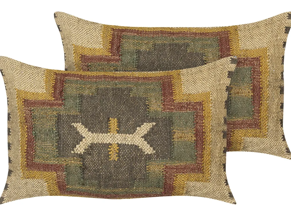 Cheap Beliani Koristetyyny Juutti Monivarinen 30 X 50 Cm 2 Kpl Pulicat