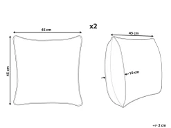 Shop Beliani Koristetyyny Juutti Monivarinen 45 X 45 Cm 2 Kpl Pulicat