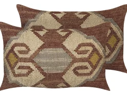 Tekstiilit<Beliani Koristetyyny Juutti Monivarinen 30 X 50 Cm 2 Kpl Urpad