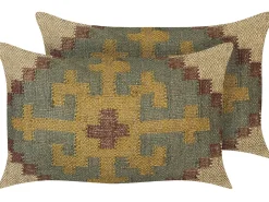 Sale Beliani Koristetyyny Juutti Monivarinen 30 X 50 2 Kpl Saron