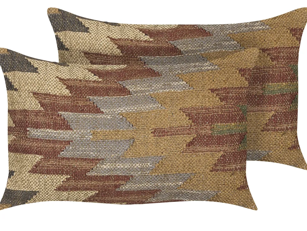 Store Beliani Koristetyyny Juutti Monivarinen 30 X 50 Cm 2 Kpl Deepor