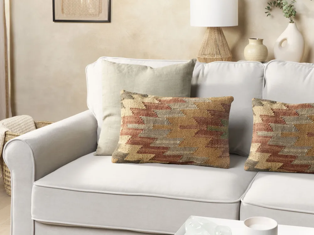 Store Beliani Koristetyyny Juutti Monivarinen 30 X 50 Cm 2 Kpl Deepor