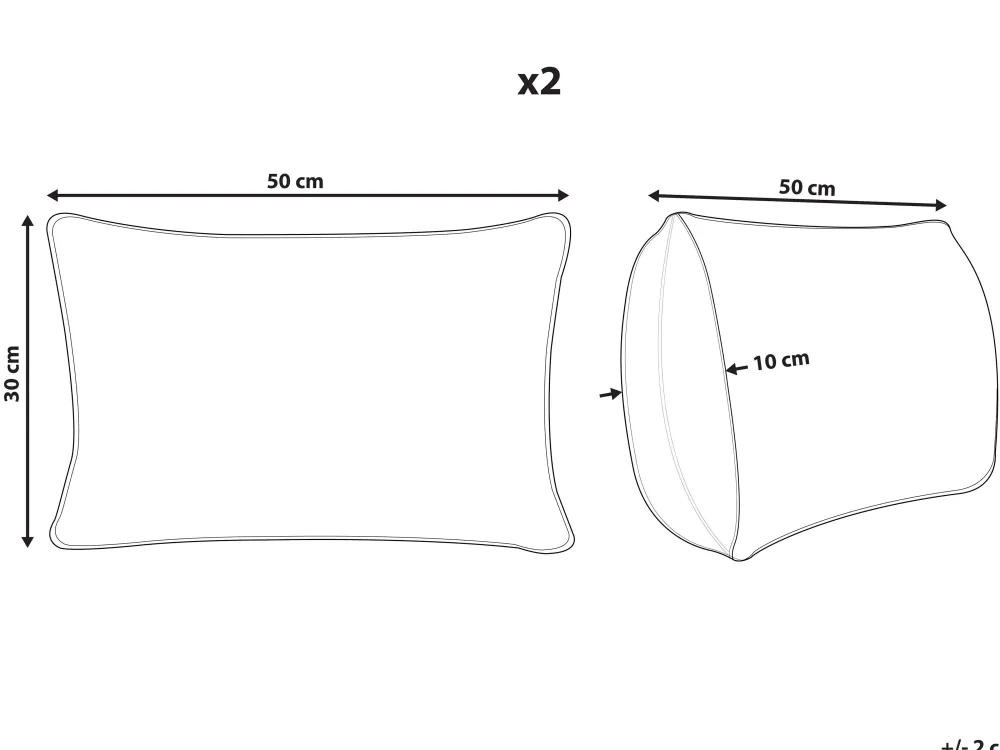 Store Beliani Koristetyyny Juutti Monivarinen 30 X 50 Cm 2 Kpl Deepor