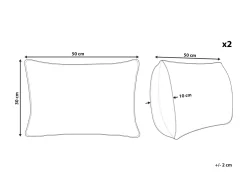 Tekstiilit<Beliani Koristetyyny Juutti Vihrea/Beige 30 X 50 Cm 2 Kpl Gopi