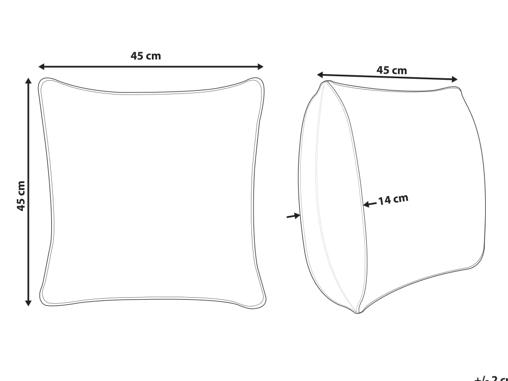 Fashion Beliani Koristetyyny Kangas Beige 45 X 45 Cm Pilea