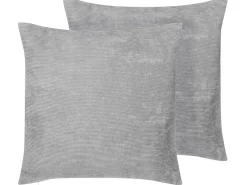 Best Sale Beliani Koristetyyny Kangas Harmaa 45 X 45 Cm 2 Kpl Nolana