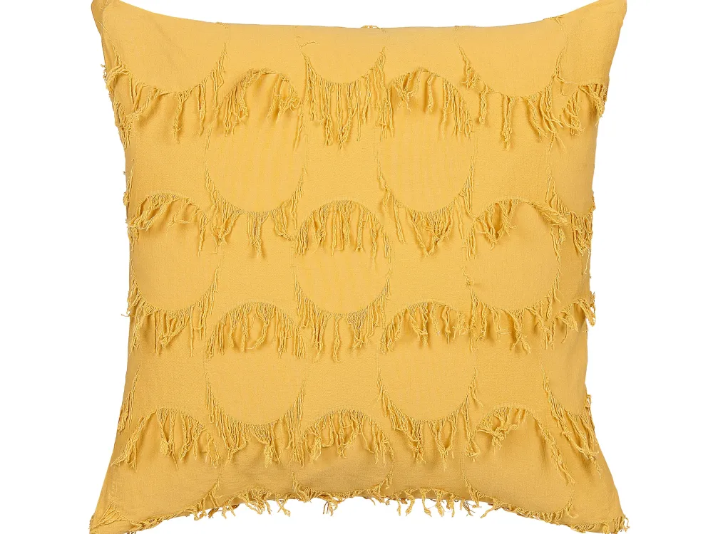 Tekstiilit<Beliani Koristetyyny Kangas Keltainen 45 X 45 Cm 2 Kpl Agastache