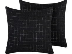 Fashion Beliani Koristetyyny Kangas Musta 45 X 45 Cm 2 Kpl Bellflower