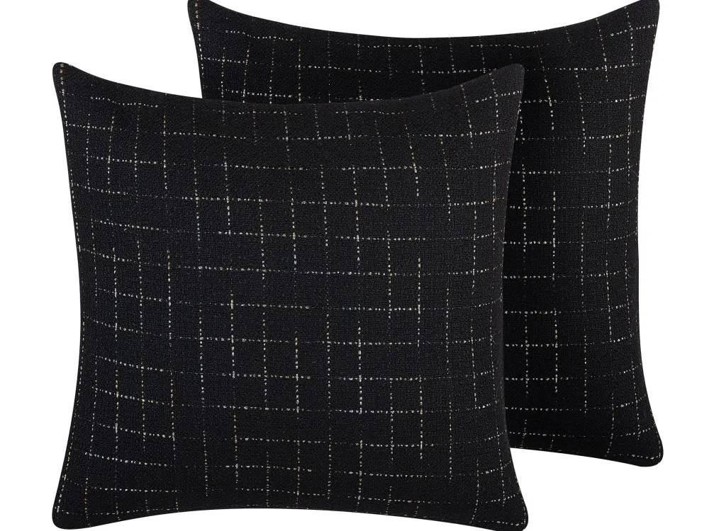 Fashion Beliani Koristetyyny Kangas Musta 45 X 45 Cm 2 Kpl Bellflower