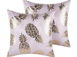 Best Sale Beliani Koristetyyny Kangas Vaaleanpunainen 45 X 45 Cm 2 Kpl Astilbe