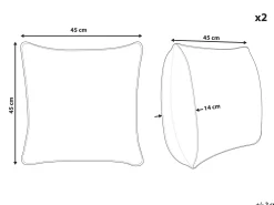 Tekstiilit<Beliani Koristetyyny Kangas Vaaleanvihrea 45 X 45 Cm 2 Kpl Pilea