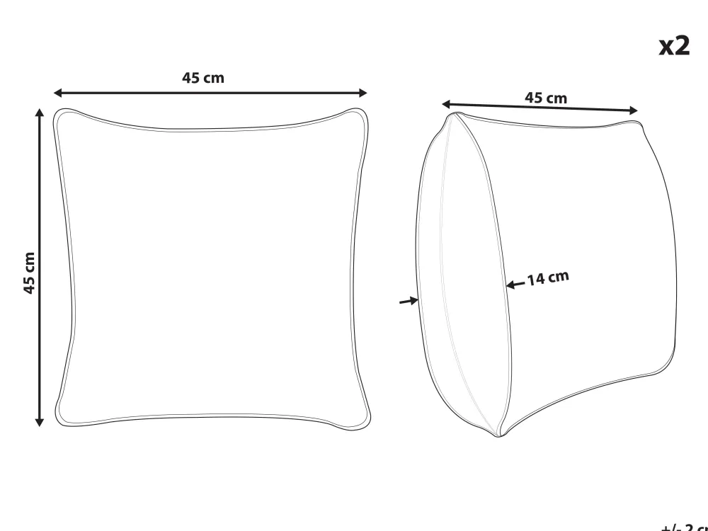 Tekstiilit<Beliani Koristetyyny Kangas Vaaleanvihrea 45 X 45 Cm 2 Kpl Pilea