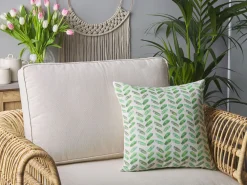 Cheap Beliani Koristetyyny Kangas Valkoinen/Vihrea 45 X 45 Cm 2 Kpl Prunus