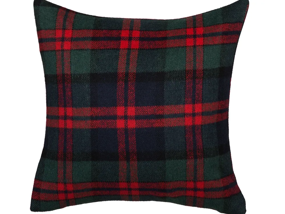 Hot Beliani Koristetyyny Kangas Vihrea/Punainen 45 X 45 Cm 2 Kpl Rudolph