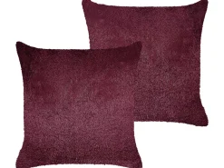 Cheap Beliani Koristetyyny Kangas Viininpunainen 45 X 45 Cm 2 Kpl Pilea