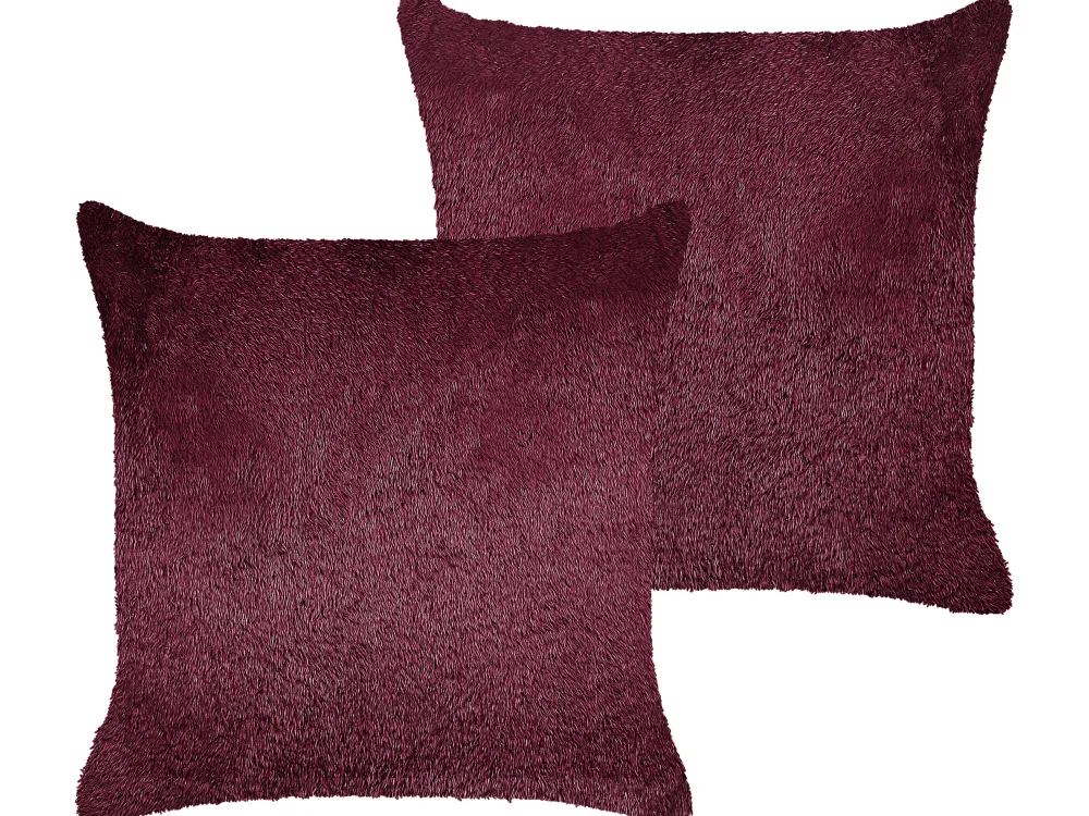 Cheap Beliani Koristetyyny Kangas Viininpunainen 45 X 45 Cm 2 Kpl Pilea