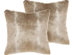 Sale Beliani Koristetyyny Keinoturkis Vaaleanruskea 45 X 45 Cm 2 Kpl Hordeum