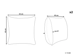 Tekstiilit<Beliani Koristetyyny Keinoturkis Keltainen 45 X 45 Cm 2 Kpl Pumila