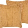 Outlet Beliani Koristetyyny Keltainen Kohokuvioitu 45 X 45 Cm 2 Kpl Kavalam