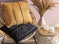 Best Beliani Koristetyyny Keltainen Kohokuvioitu 45 X 45 Cm Kavalam