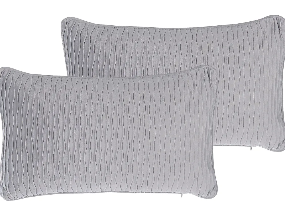 Cheap Beliani Koristetyyny Kohokuvio Harmaa 30 X 50 Cm 2 Kpl Motari