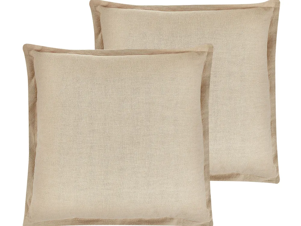 Tekstiilit<Beliani Koristetyyny 2Kpl 45 X 45 Cm Beige Guzmania