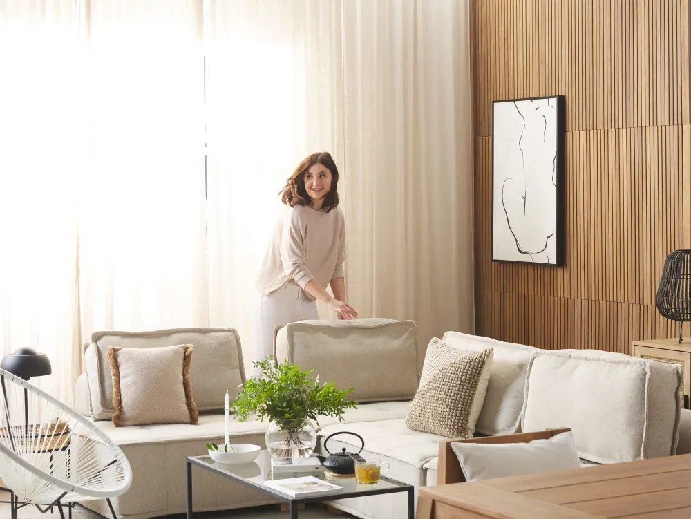 Tekstiilit<Beliani Koristetyyny 2Kpl 45 X 45 Cm Beige Guzmania